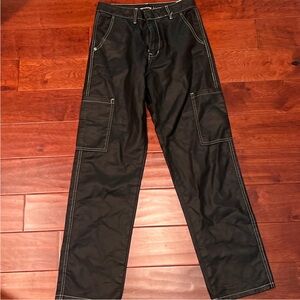 PrettyLittleThing Black Straight Leg Cargo Pants